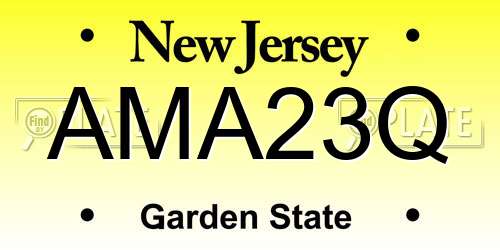 AMA23Q New Jersey License Plate