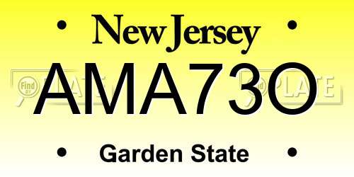 AMA73O New Jersey License Plate
