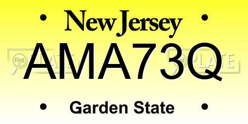 AMA73Q New Jersey License Plate