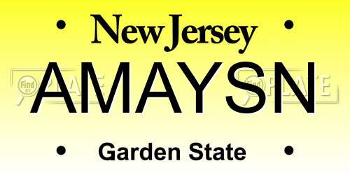 AMAYSN New Jersey License Plate