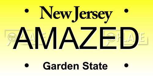 AMAZED New Jersey License Plate