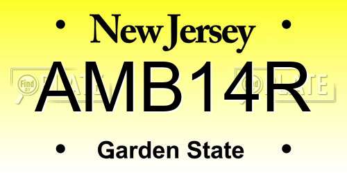 AMB14R New Jersey License Plate