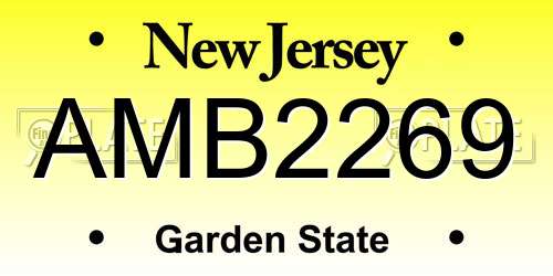 AMB2269 New Jersey License Plate