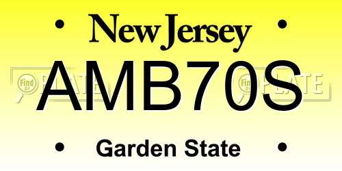 AMB70S New Jersey License Plate