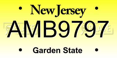 AMB9797 New Jersey License Plate