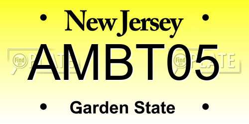 AMBT05 New Jersey License Plate