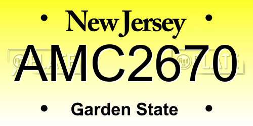 AMC2670 New Jersey License Plate