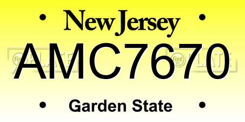 AMC7670 New Jersey License Plate