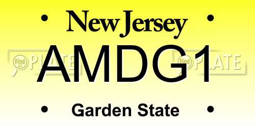 AMDG1 New Jersey License Plate