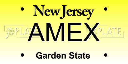 AMEX New Jersey License Plate