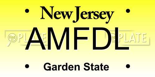 AMFDL New Jersey License Plate