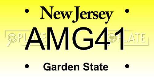 AMG41 New Jersey License Plate