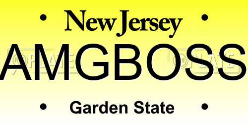 AMGBOSS New Jersey License Plate