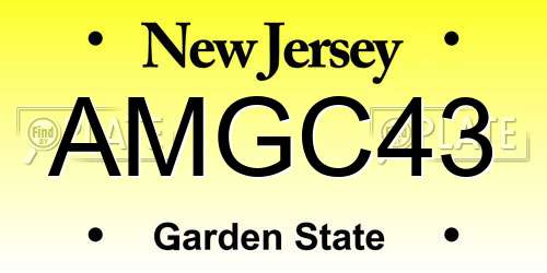 AMGC43 New Jersey License Plate