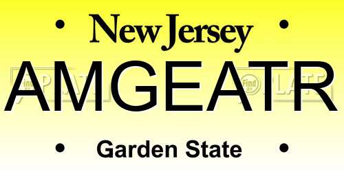 AMGEATR New Jersey License Plate