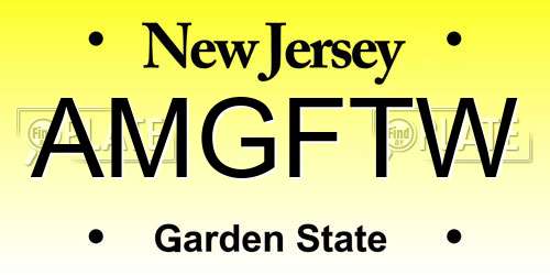AMGFTW New Jersey License Plate