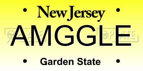 AMGGLE New Jersey License Plate