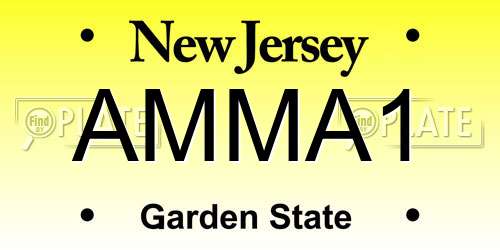 AMMA1 New Jersey License Plate