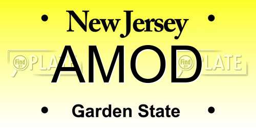 AMOD New Jersey License Plate