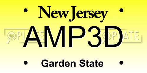 AMP3D New Jersey License Plate