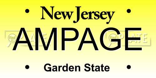 AMPAGE New Jersey License Plate
