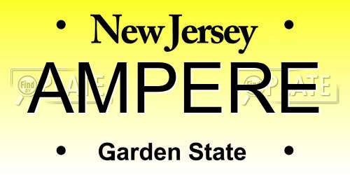 AMPERE New Jersey License Plate