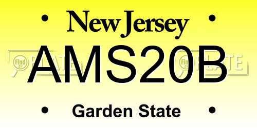 AMS20B New Jersey License Plate