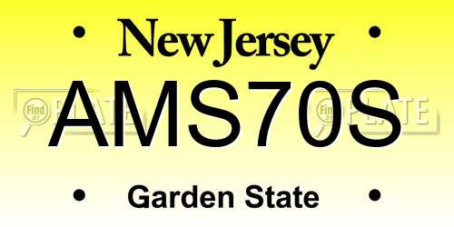AMS70S New Jersey License Plate