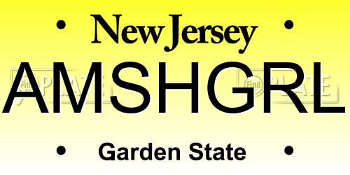 AMSHGRL New Jersey License Plate