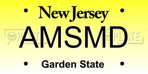 AMSMD New Jersey License Plate