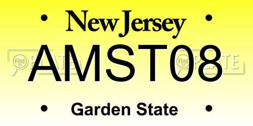 AMST08 New Jersey License Plate