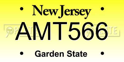AMT566 New Jersey License Plate