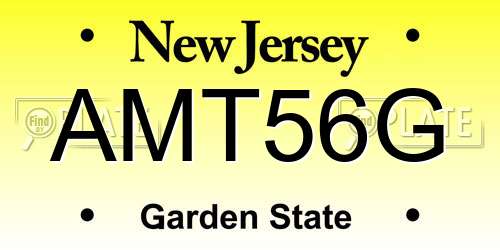 AMT56G New Jersey License Plate