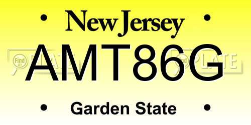 AMT86G New Jersey License Plate