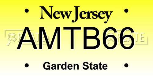 AMTB66 New Jersey License Plate