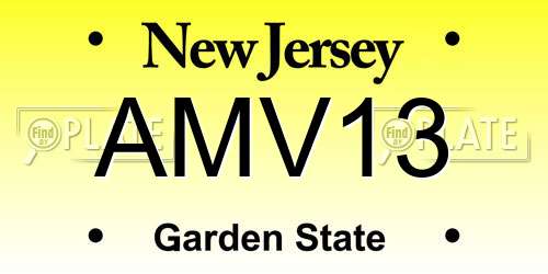 AMV13 New Jersey License Plate