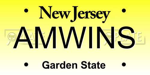 AMWINS New Jersey License Plate