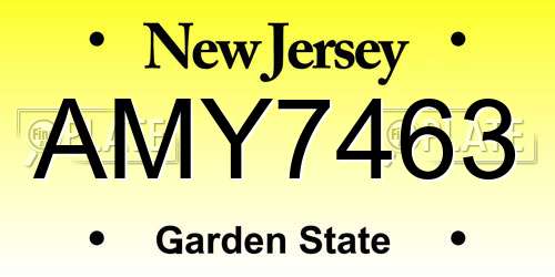 AMY7463 New Jersey License Plate
