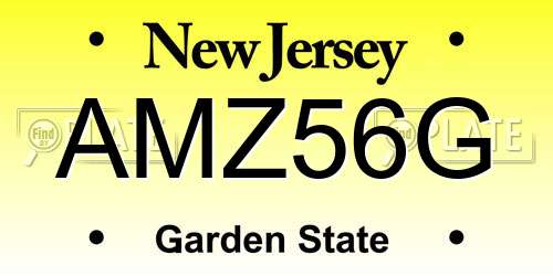 AMZ56G New Jersey License Plate