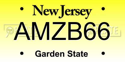 AMZB66 New Jersey License Plate