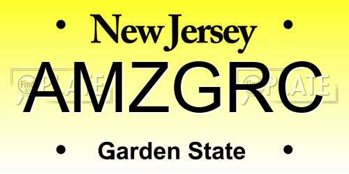 AMZGRC New Jersey License Plate