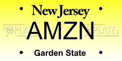 AMZN New Jersey License Plate