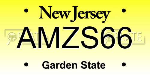 AMZS66 New Jersey License Plate
