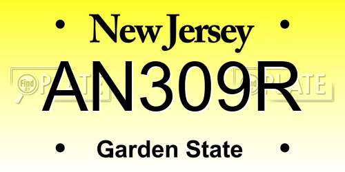 AN309R New Jersey License Plate