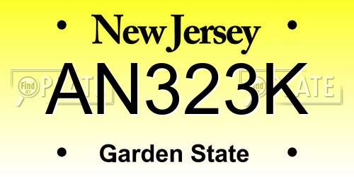AN323K New Jersey License Plate