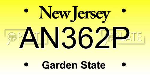 AN362P New Jersey License Plate