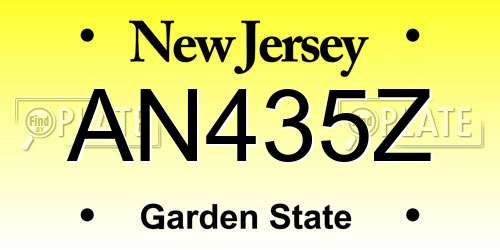 AN435Z New Jersey License Plate