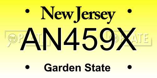 AN459X New Jersey License Plate