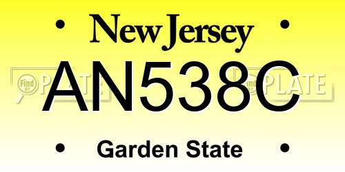 AN538C New Jersey License Plate