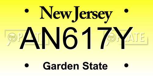 AN617Y New Jersey License Plate